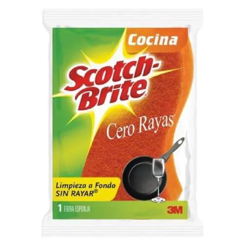 Fibra esponja cero rayas Scotch-Brite naranja 3M CH