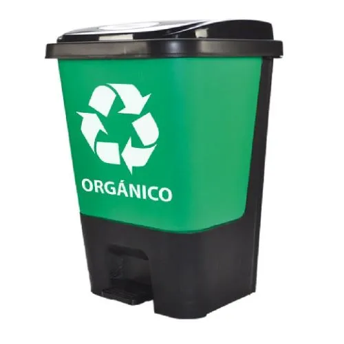 Bote para basura con pedal de 17 lt con impresión Sablón